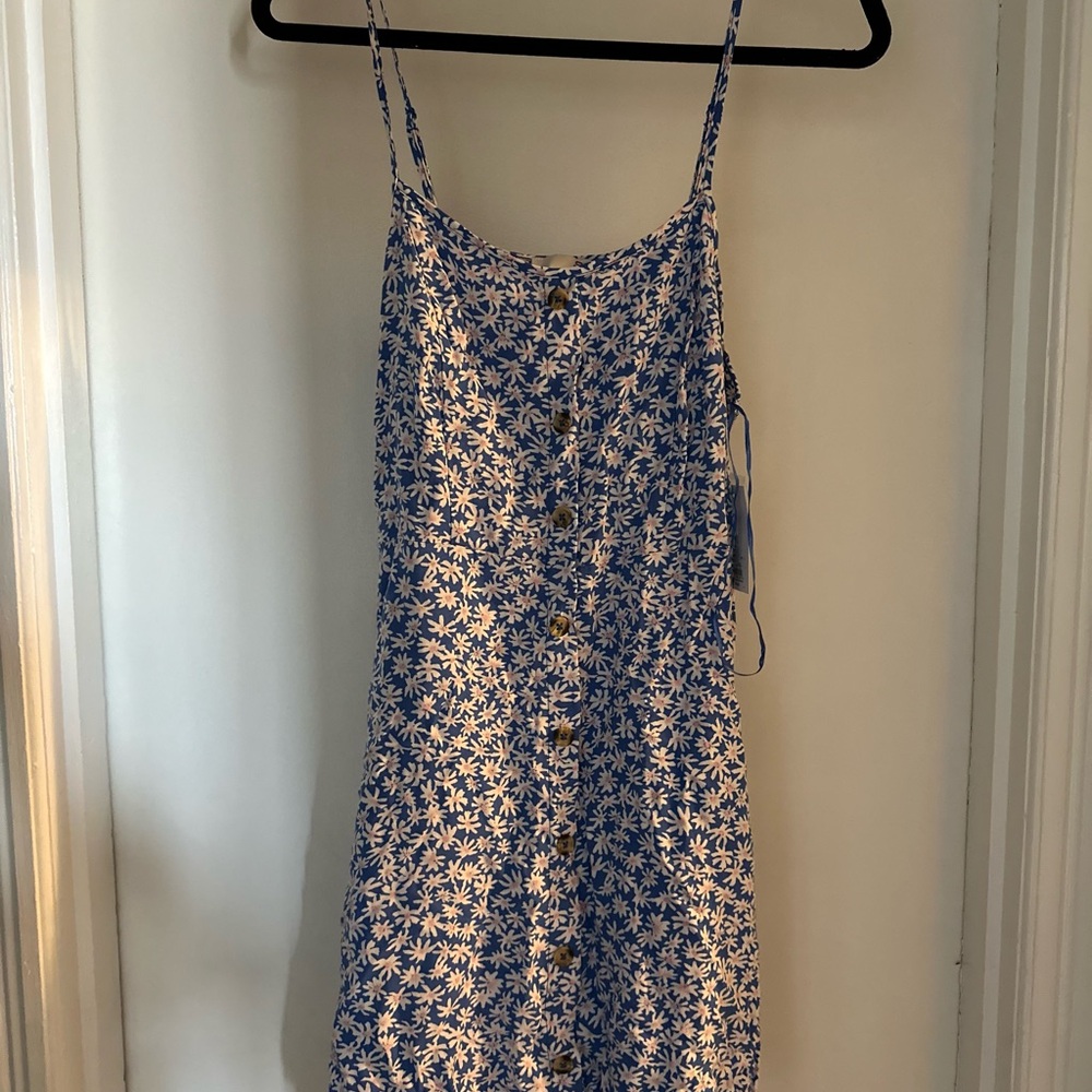 SO Blue and White Sleeveless Sundress for a Casual Night Out